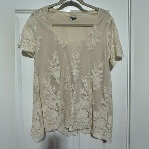Show Me Your MuMu Ivory Lace Blouse